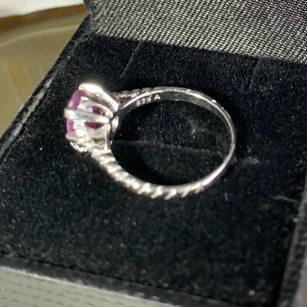 Sterling Silver Ruby Ring Size 6 - image 4